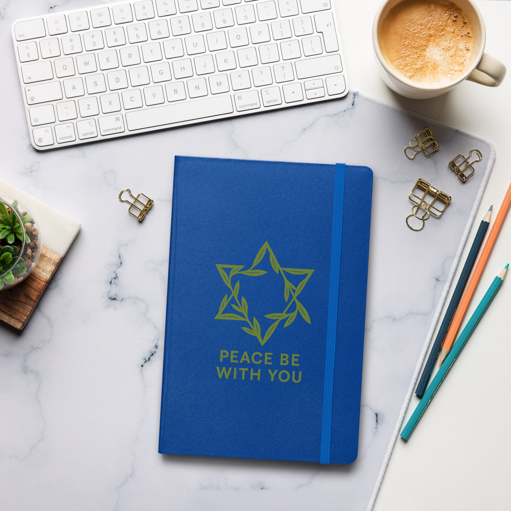 Peacewoven Star Hardcover Bound Notebook - American Zionist