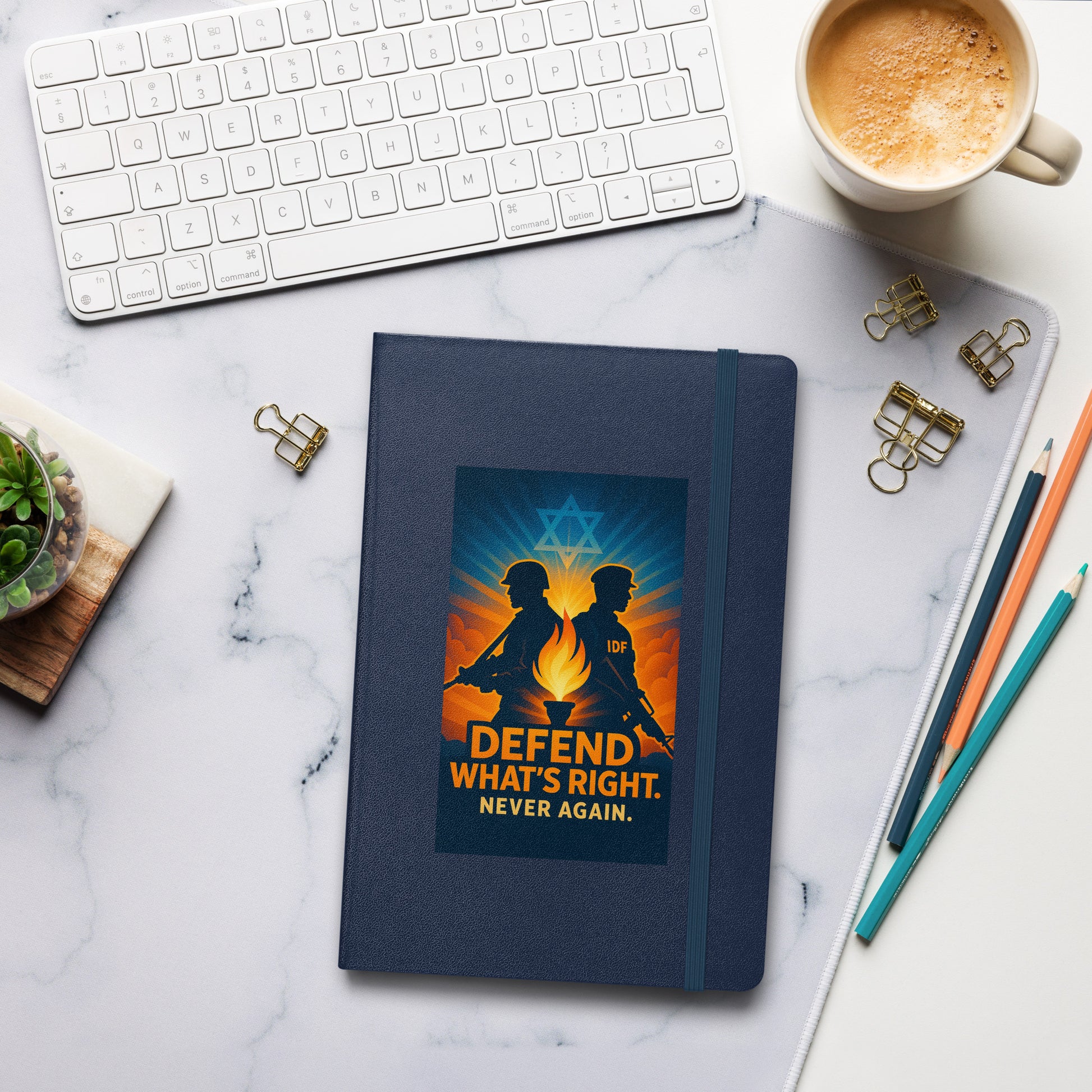 Defend What's Right Hardcover Bound Notebook - American Zionist