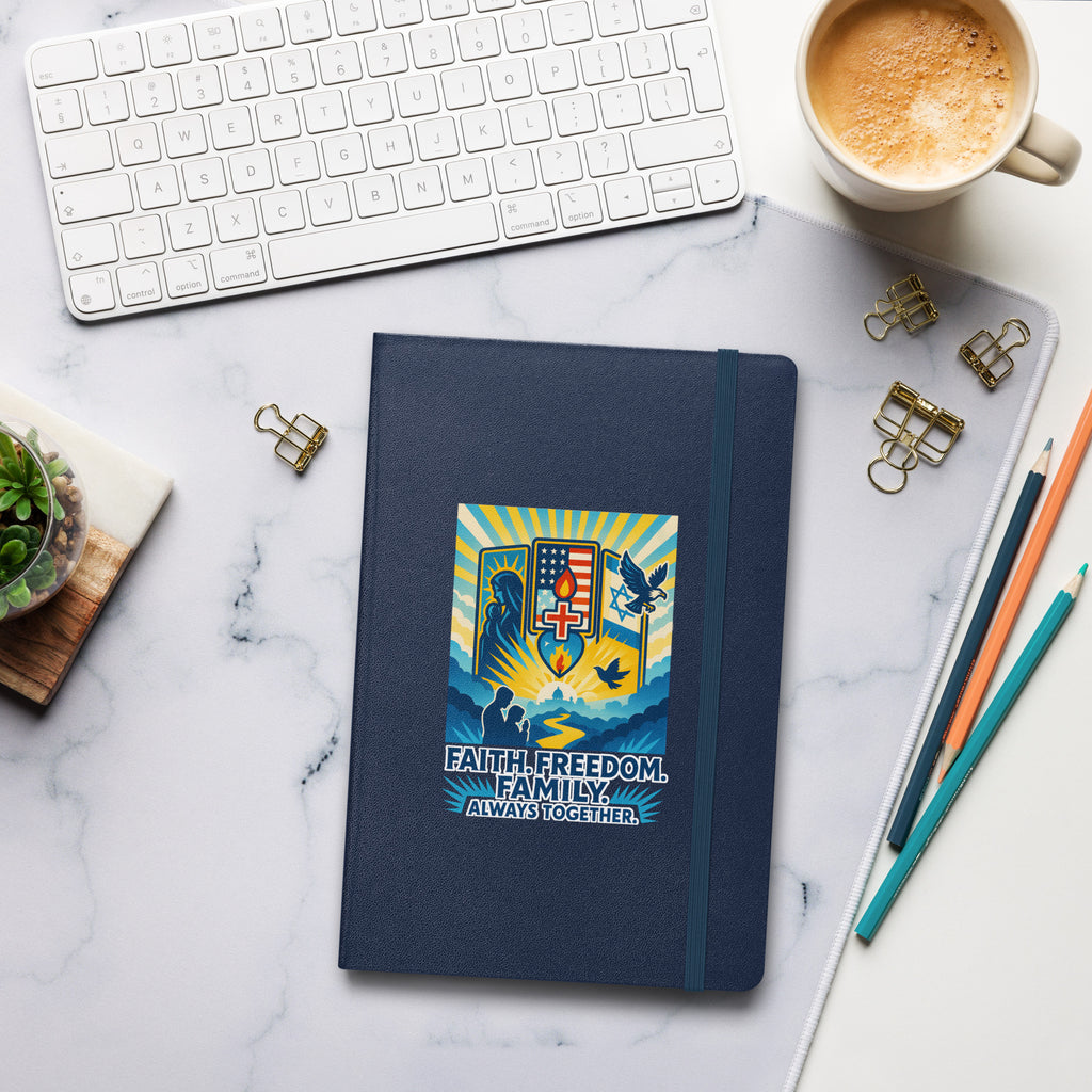 Faith Freedom Family Hardcover Bound Notebook - American Zionist
