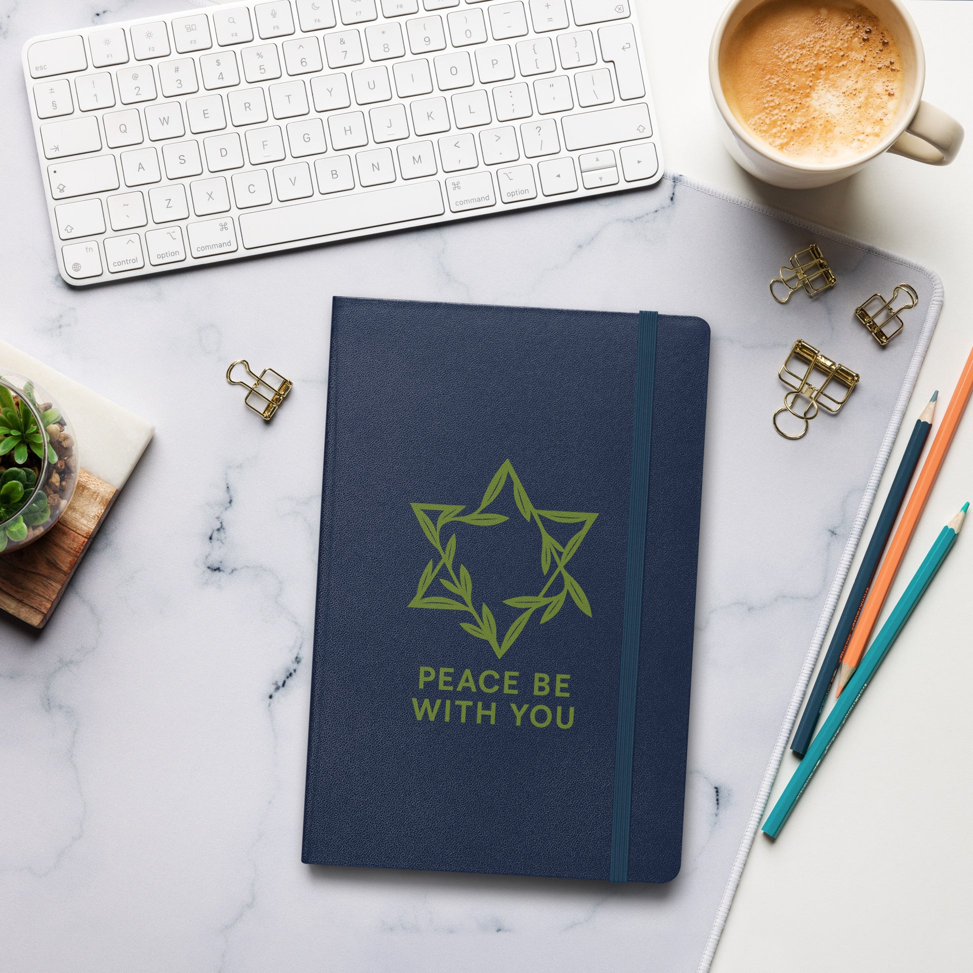 Peacewoven Star Hardcover Bound Notebook - American Zionist