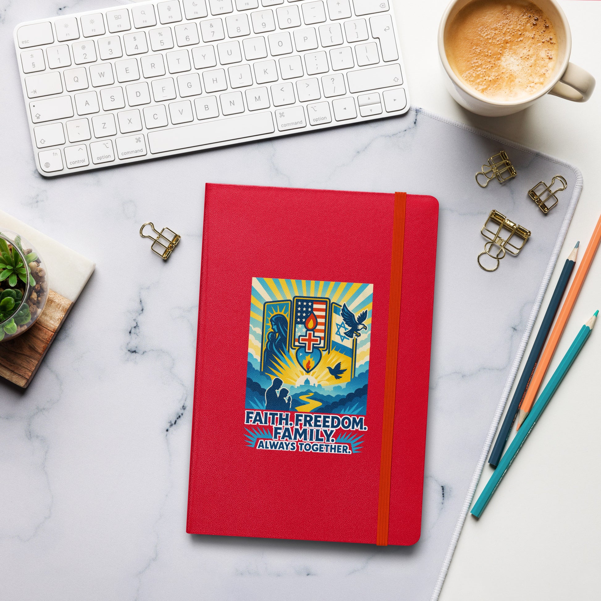 Faith Freedom Family Hardcover Bound Notebook - American Zionist