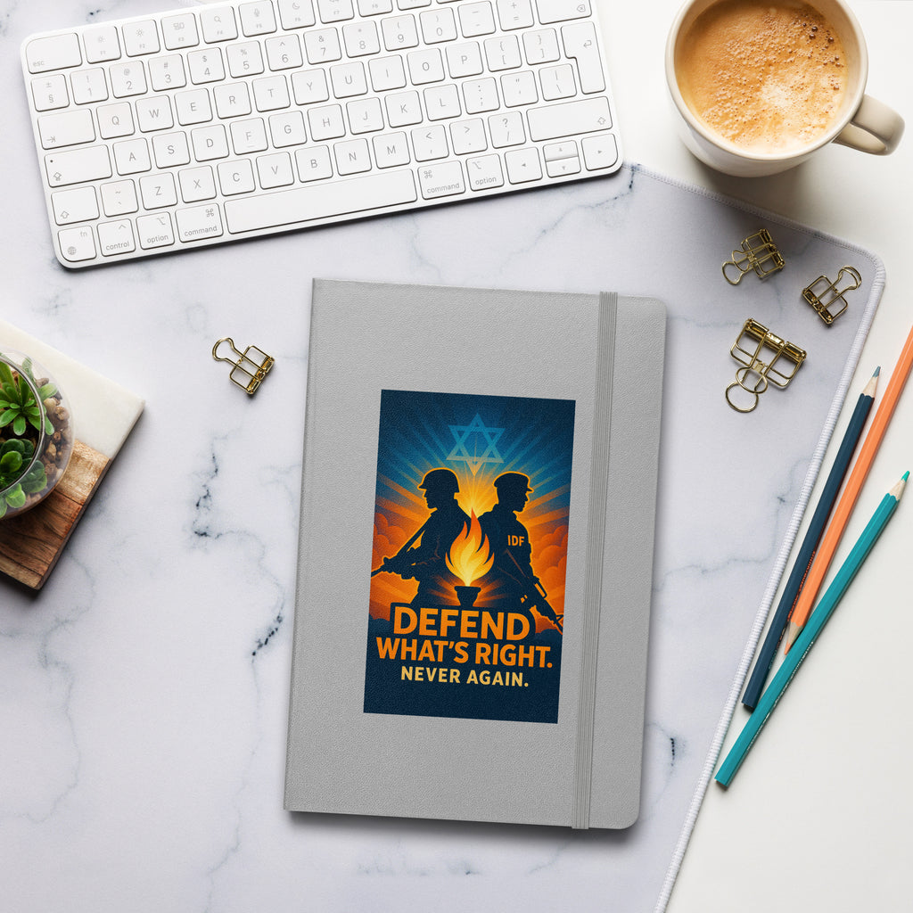 Defend What's Right Hardcover Bound Notebook - American Zionist