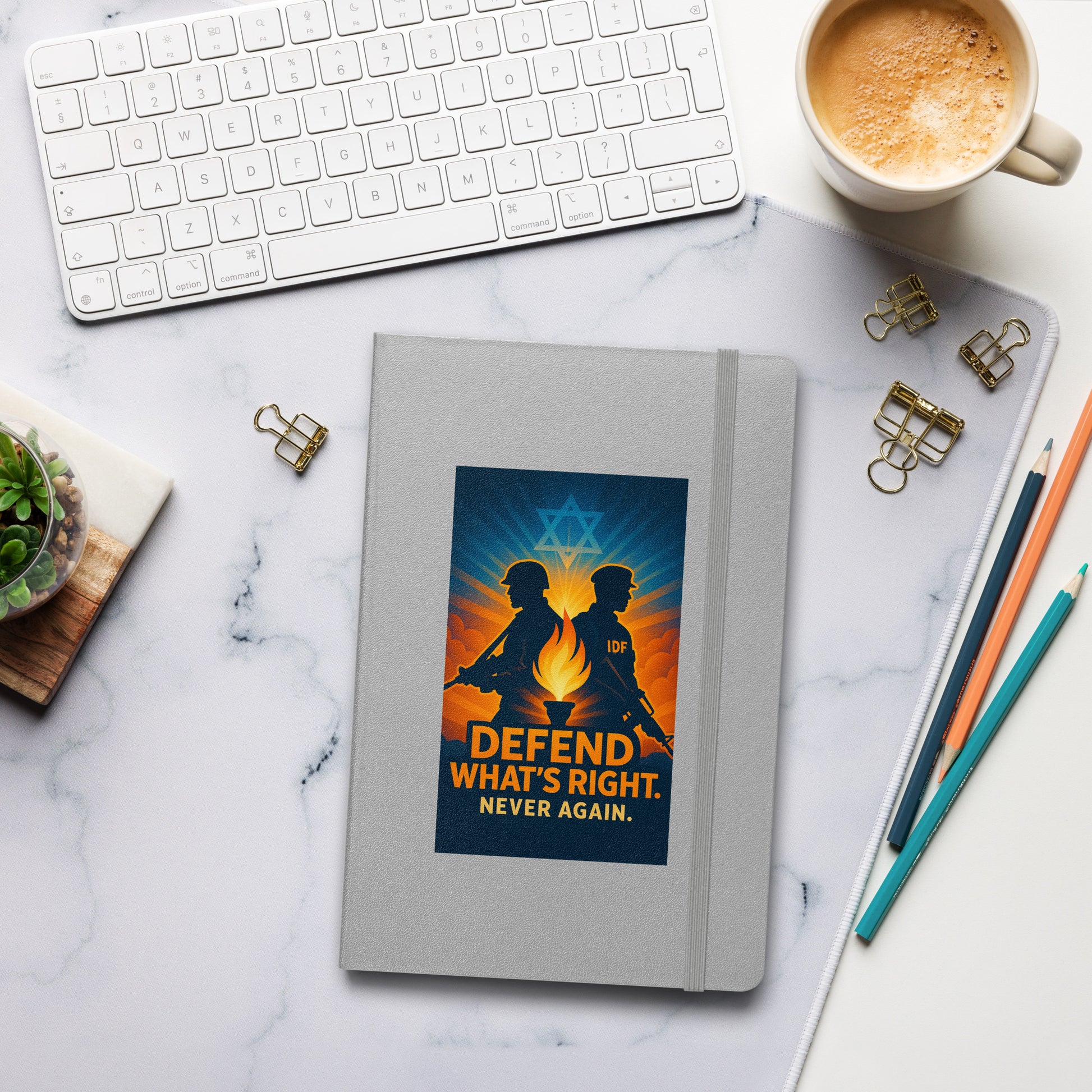 Defend What's Right Hardcover Bound Notebook - American Zionist