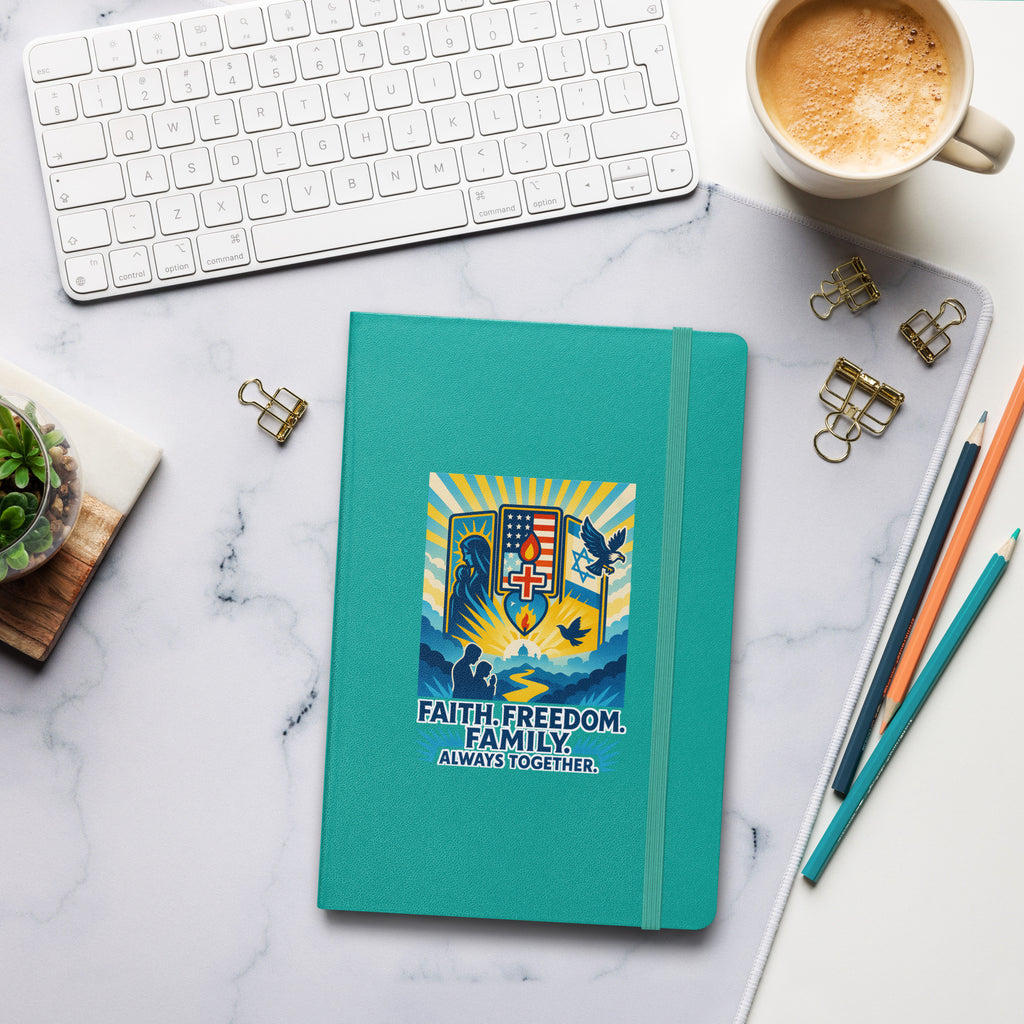 Faith Freedom Family Hardcover Bound Notebook - American Zionist