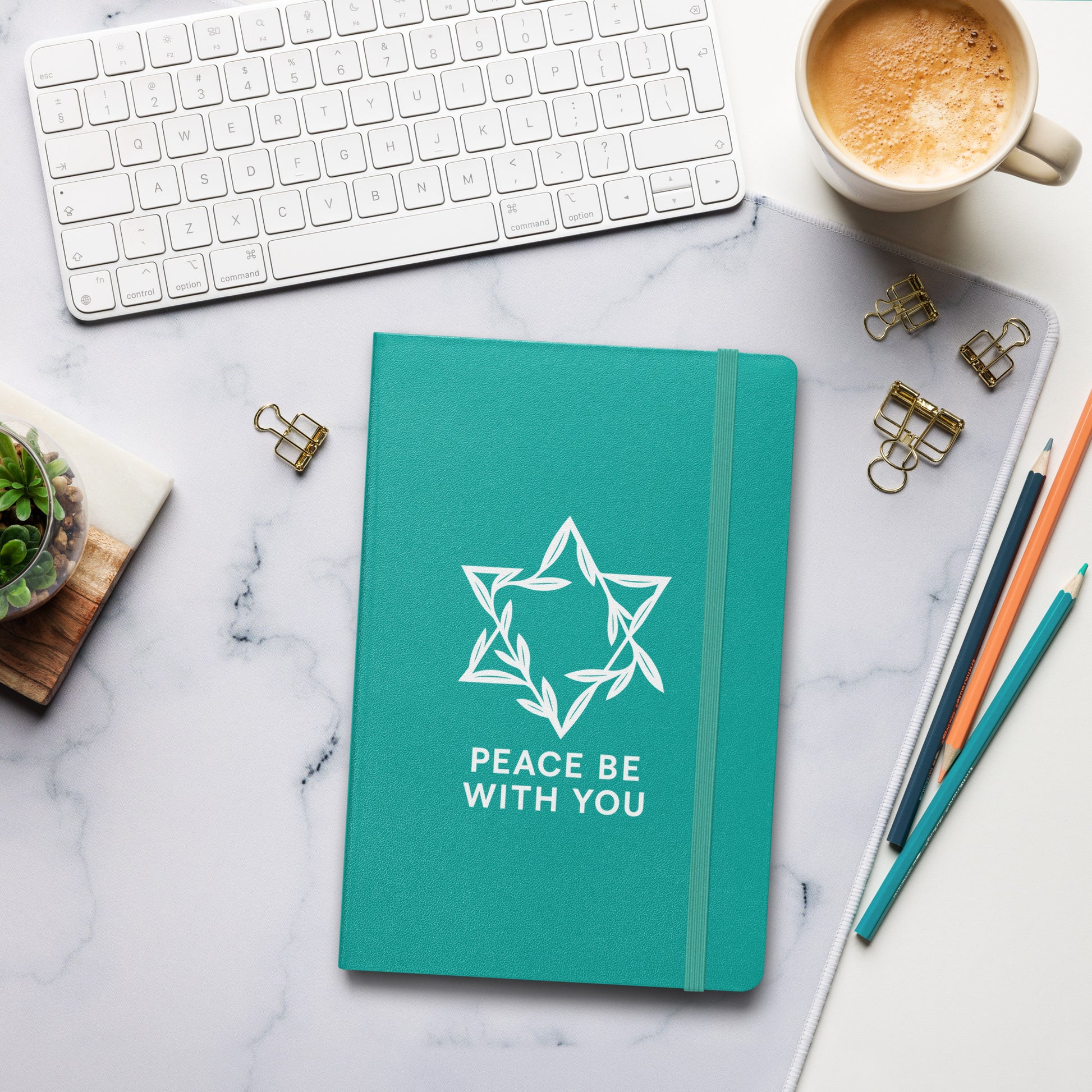 Peacewoven Star Hardcover Bound Notebook - American Zionist