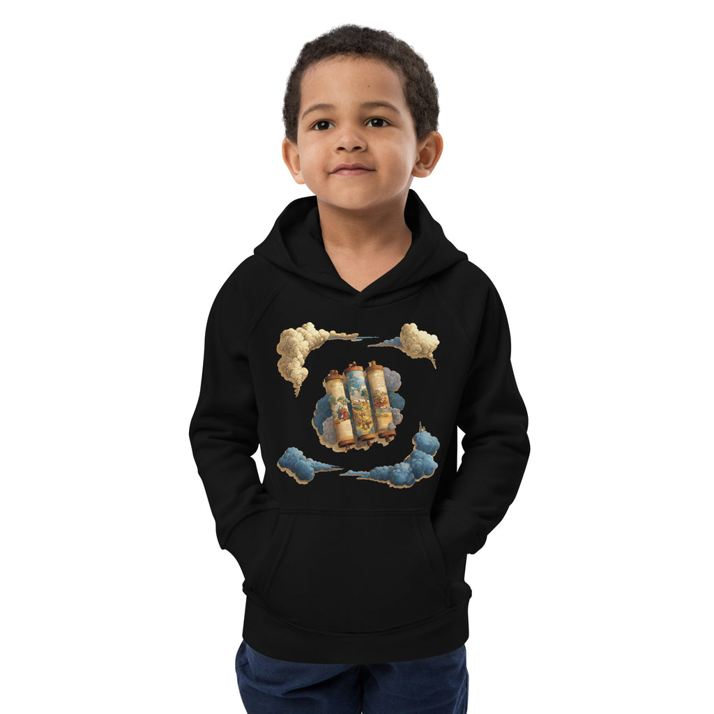 Cloudy Scroll of Moses Kids Eco Hoodie - American Zionist
