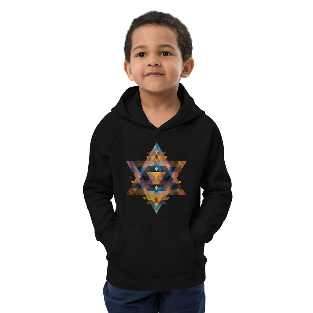 Star of David Geometric Kids Eco Hoodie - American Zionist