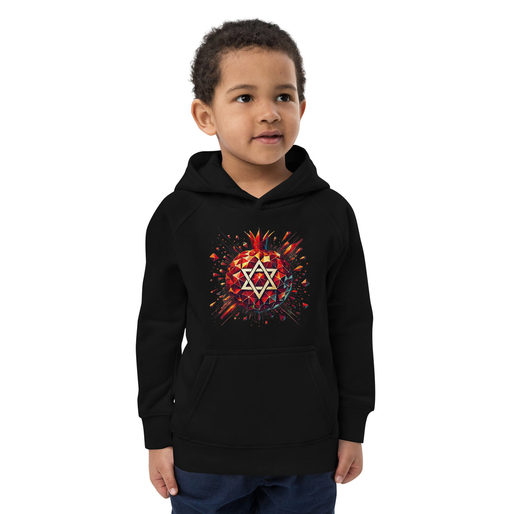 Pomegranate Star of David Kids Eco Hoodie - American Zionist