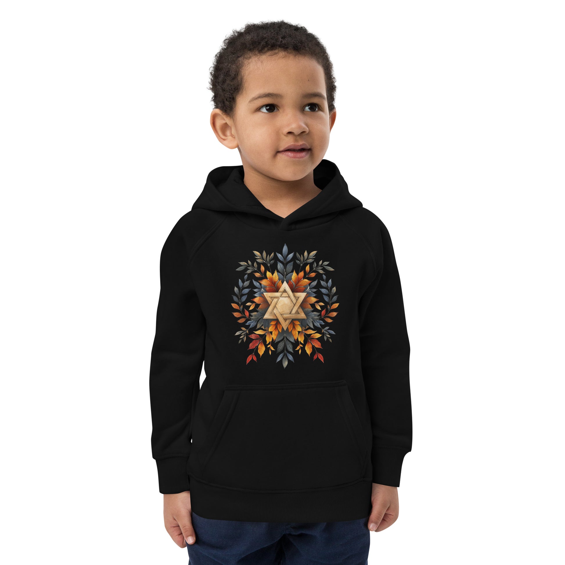 Star of David Wreath Kids Eco Hoodie - American Zionist