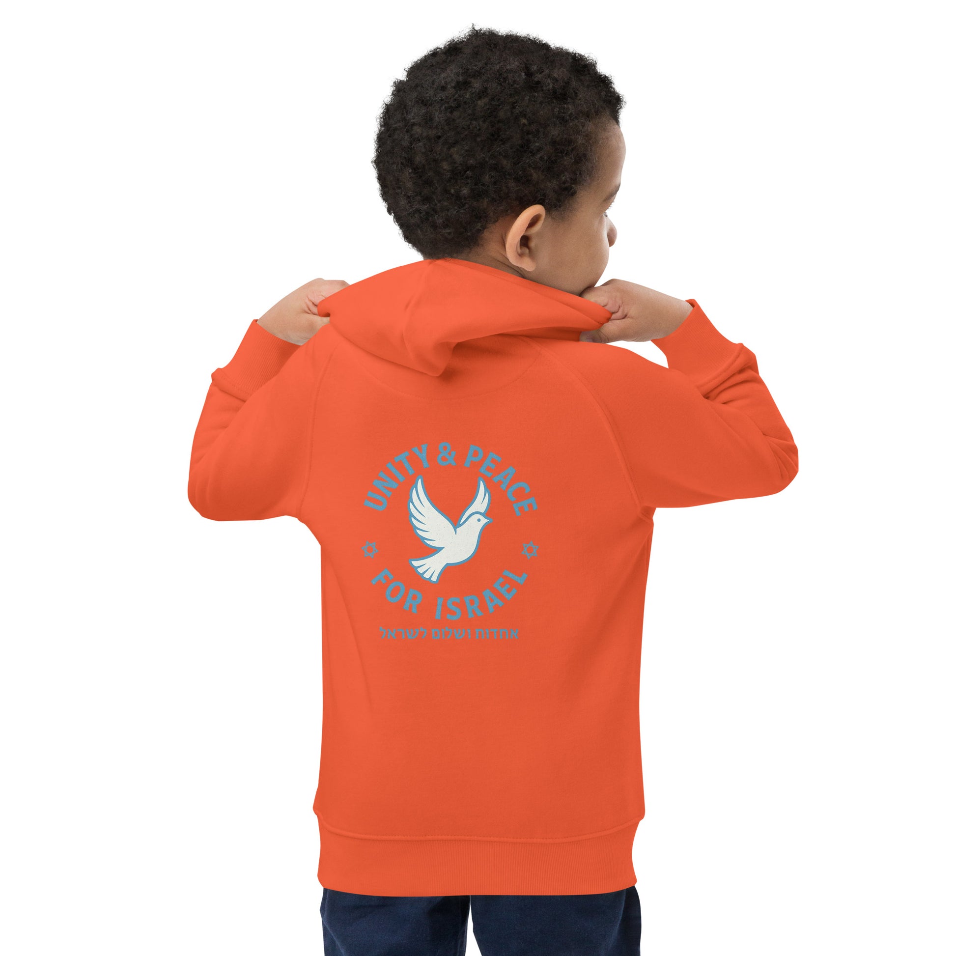 Unity Peace For Israel Kids Eco Hoodie - American Zionist