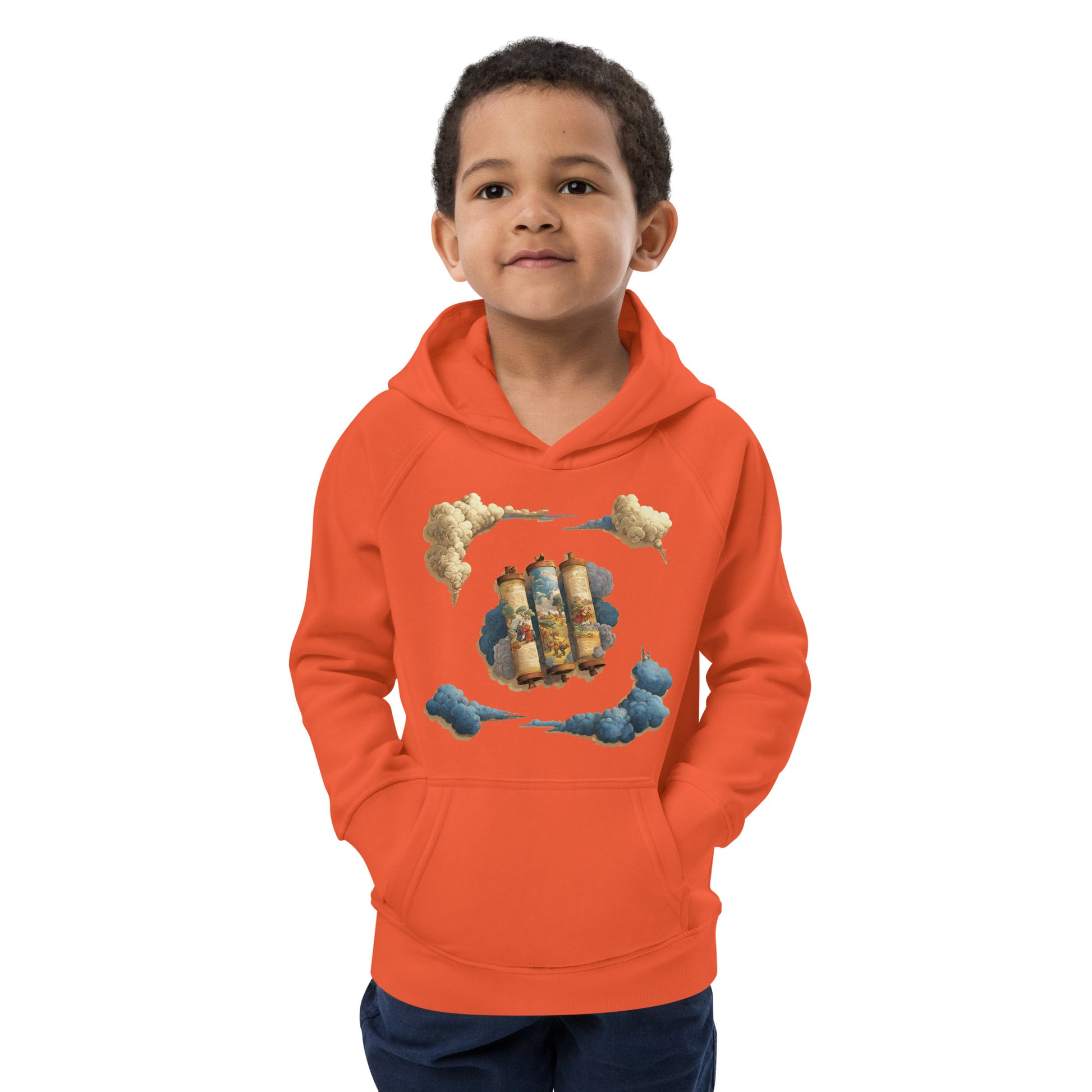 Cloudy Scroll of Moses Kids Eco Hoodie - American Zionist