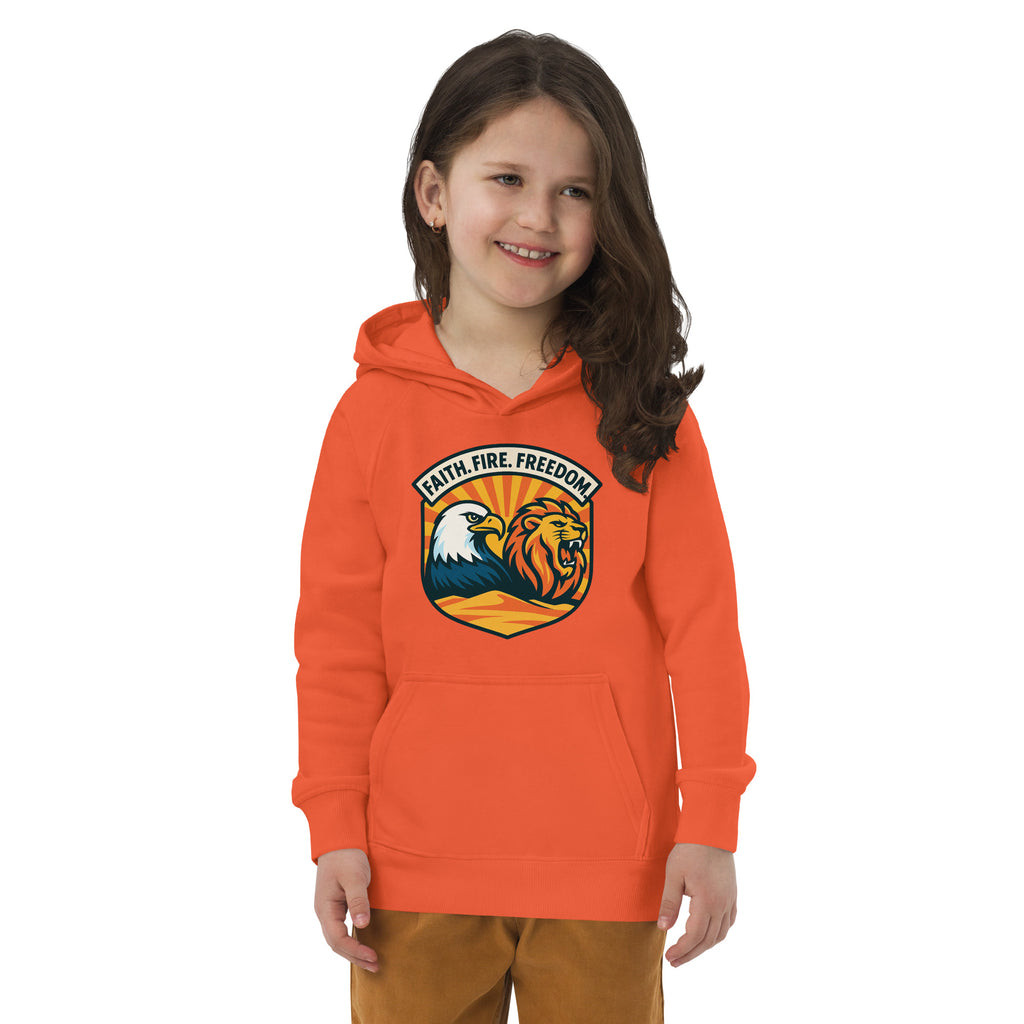 Lions Eagles Rise Kids Eco Hoodie - American Zionist