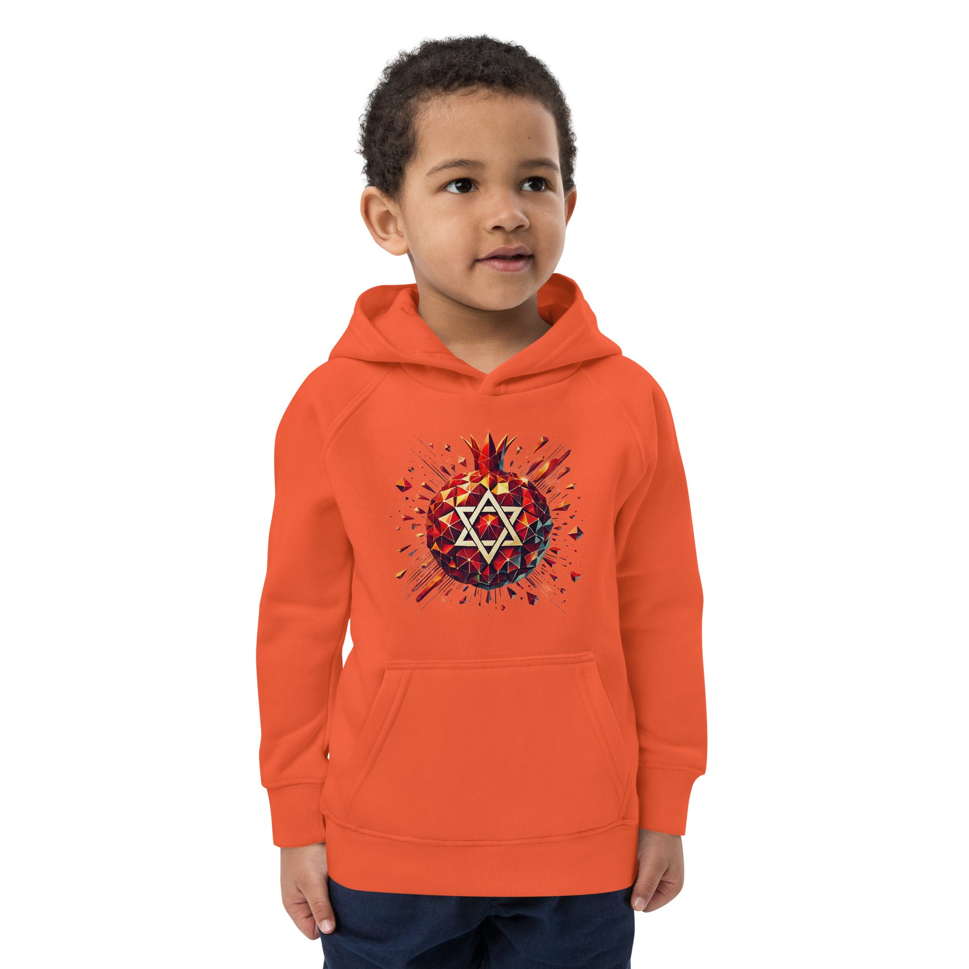 Pomegranate Star of David Kids Eco Hoodie - American Zionist
