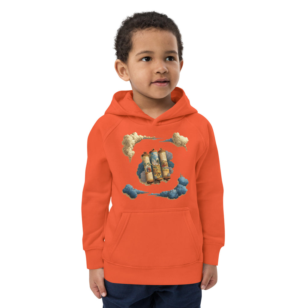 Cloudy Scroll of Moses Kids Eco Hoodie - American Zionist