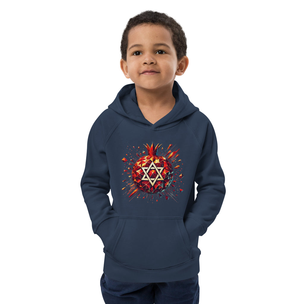 Pomegranate Star of David Kids Eco Hoodie - American Zionist