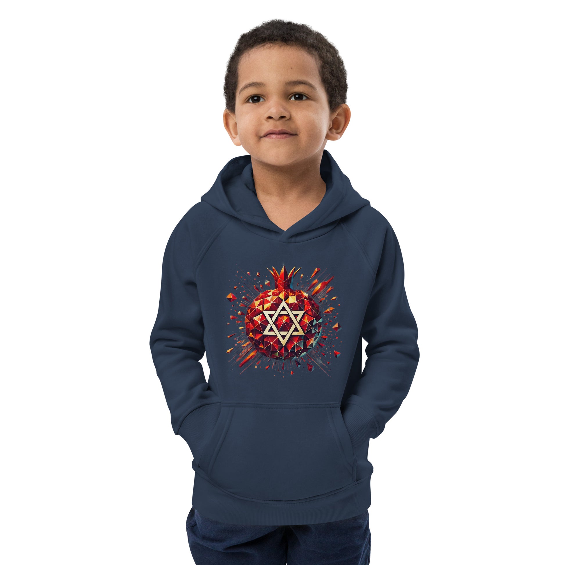 Pomegranate Star of David Kids Eco Hoodie - American Zionist