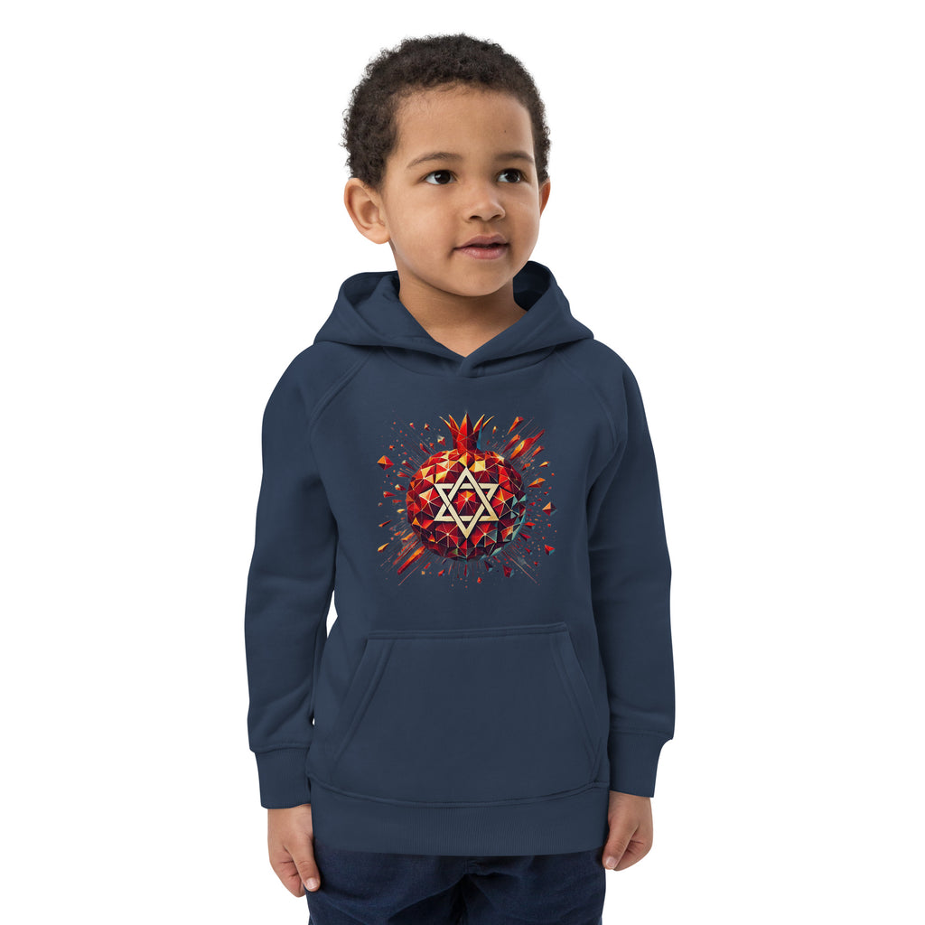 Pomegranate Star of David Kids Eco Hoodie - American Zionist