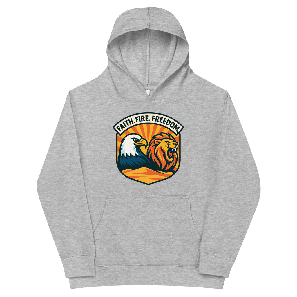 Lions Eagles Rise Kids Fleece Hoodie - American Zionist