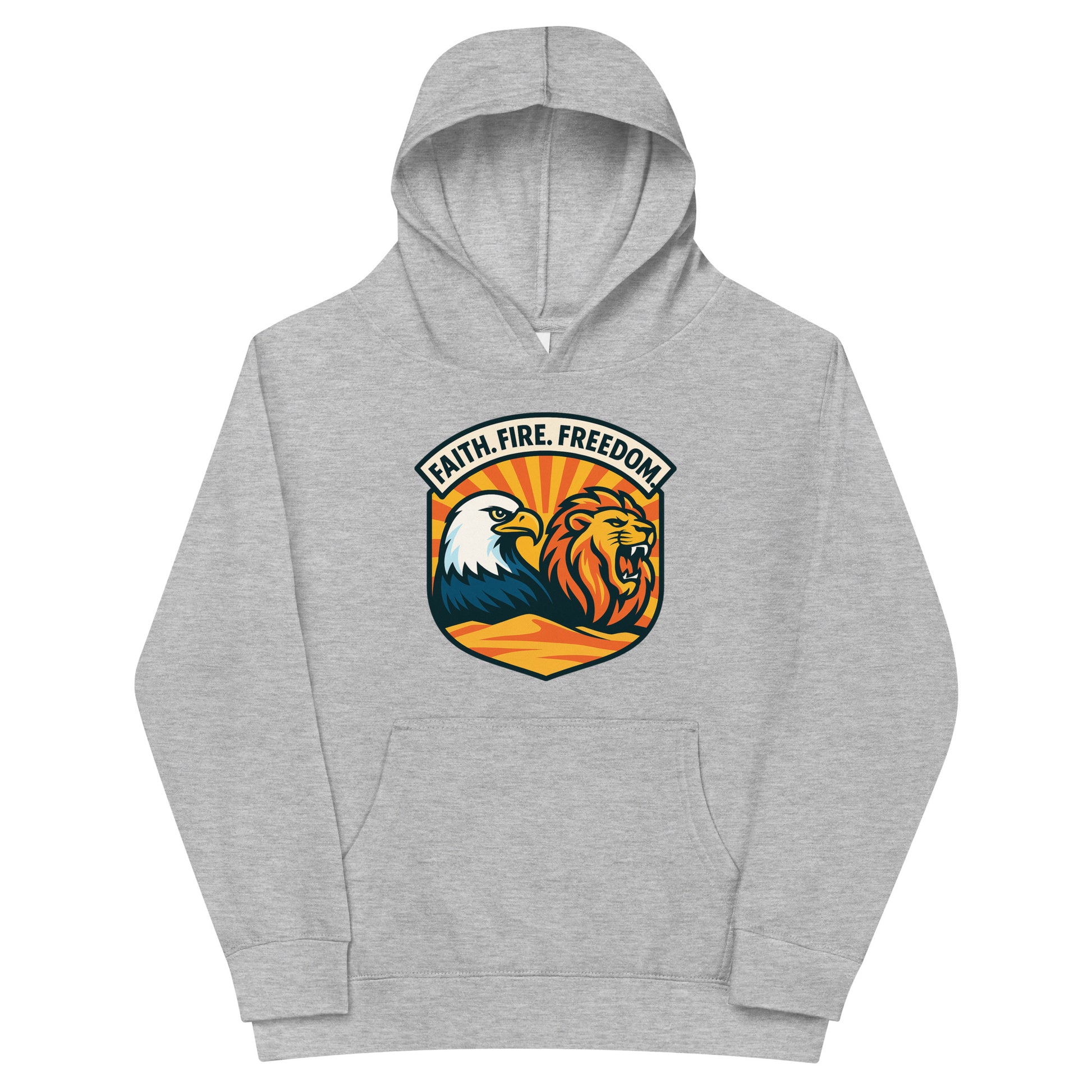 Lions Eagles Rise Kids Fleece Hoodie - American Zionist