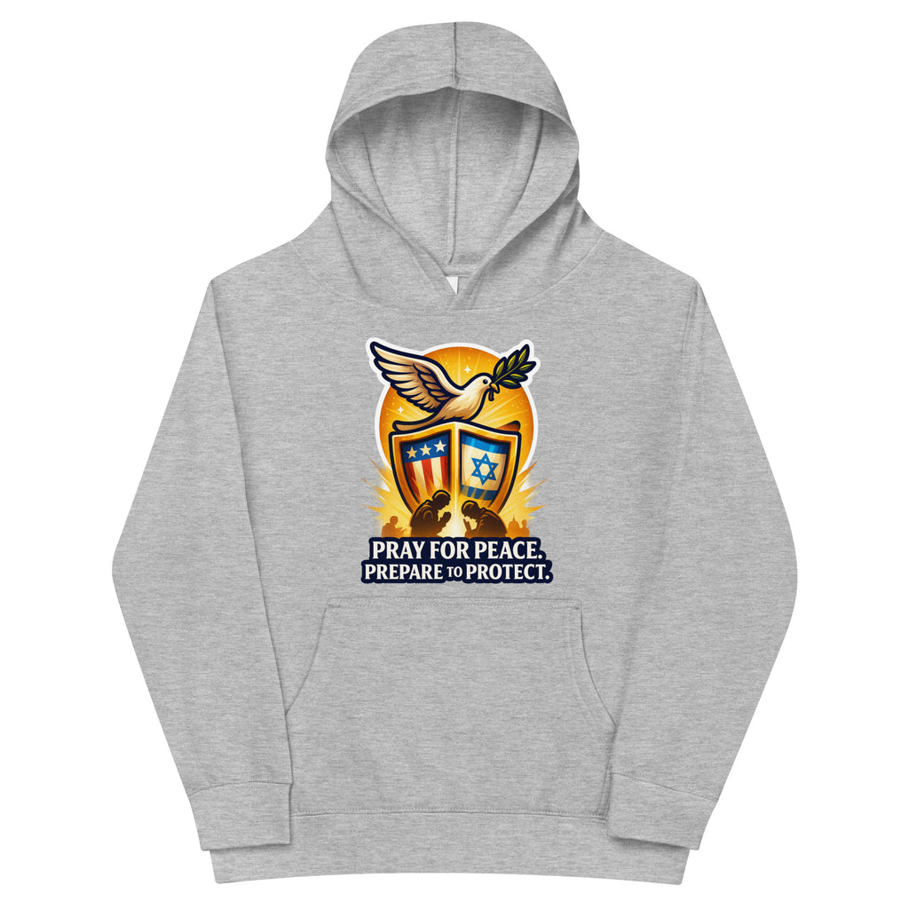 Pray for Peace Kids Fleece Hoodie - American Zionist
