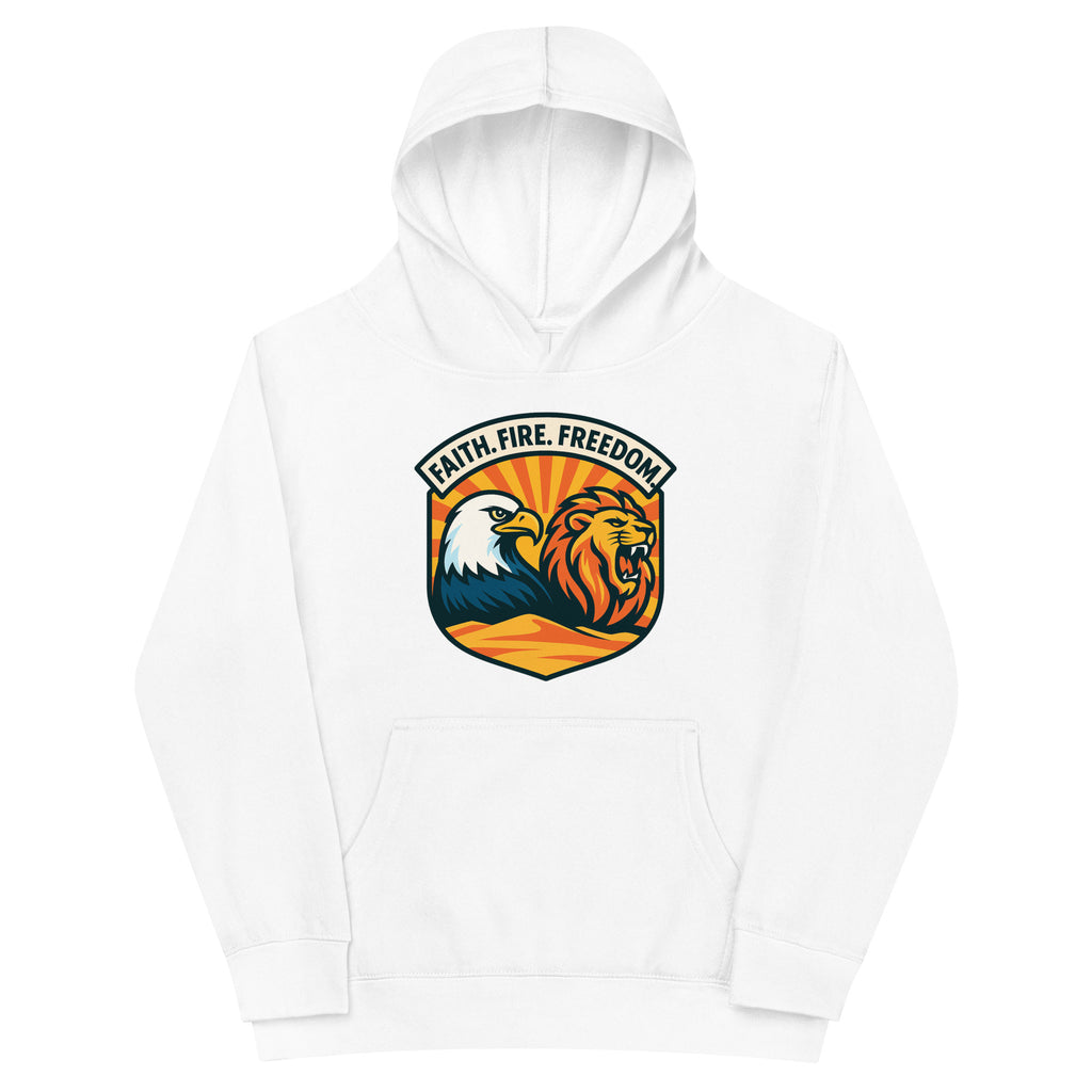 Lions Eagles Rise Kids Fleece Hoodie - American Zionist