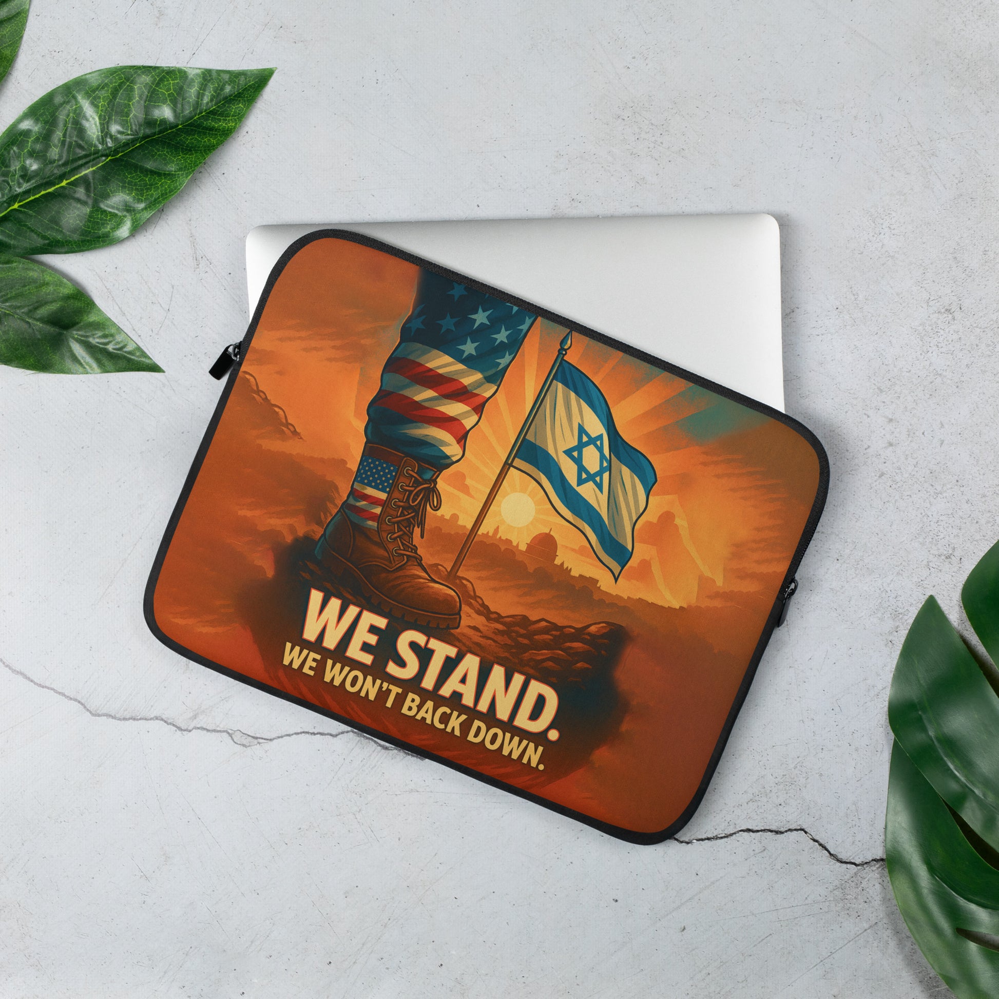 We Stand Laptop Sleeve - American Zionist