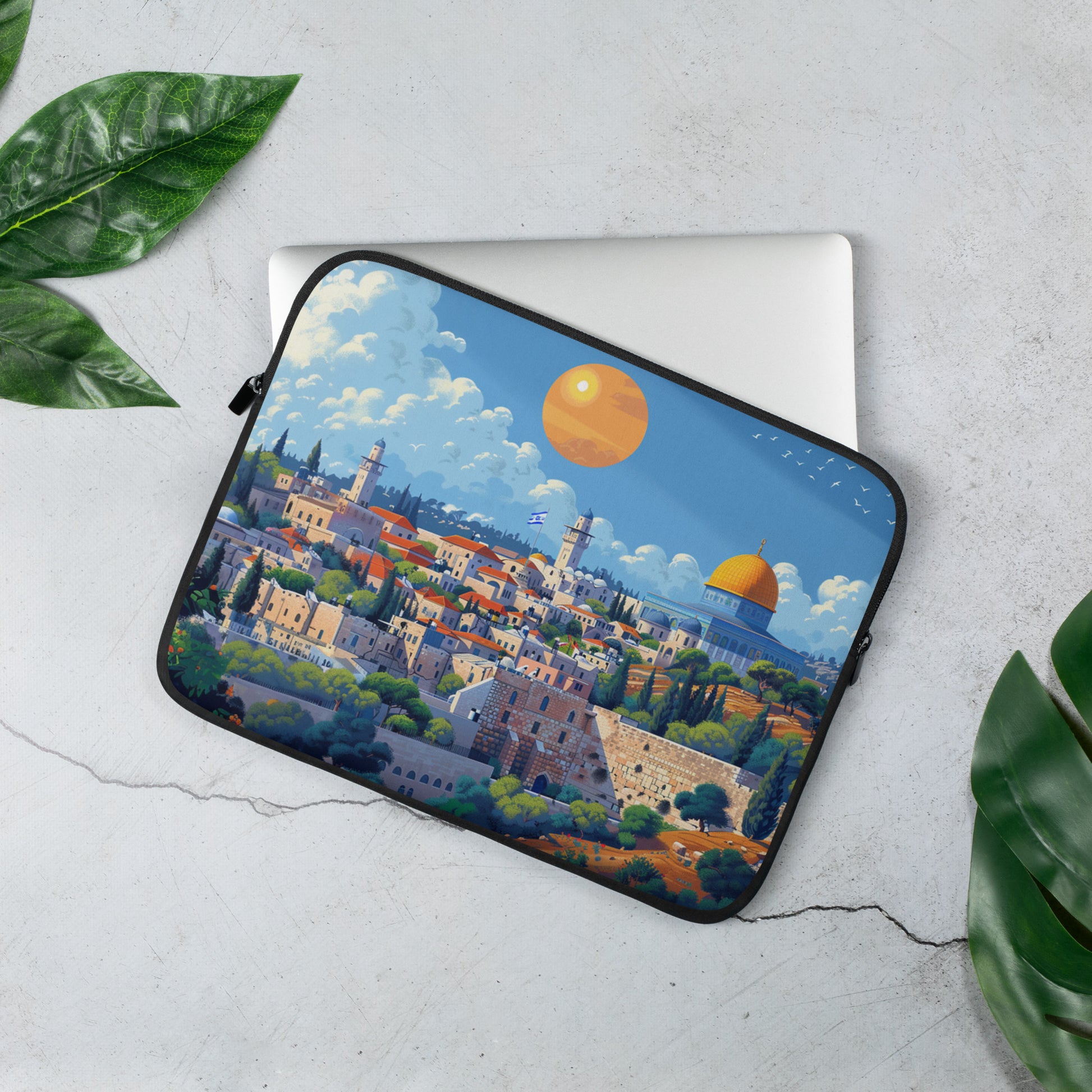Jerusalem City Skyline Laptop Sleeve - American Zionist