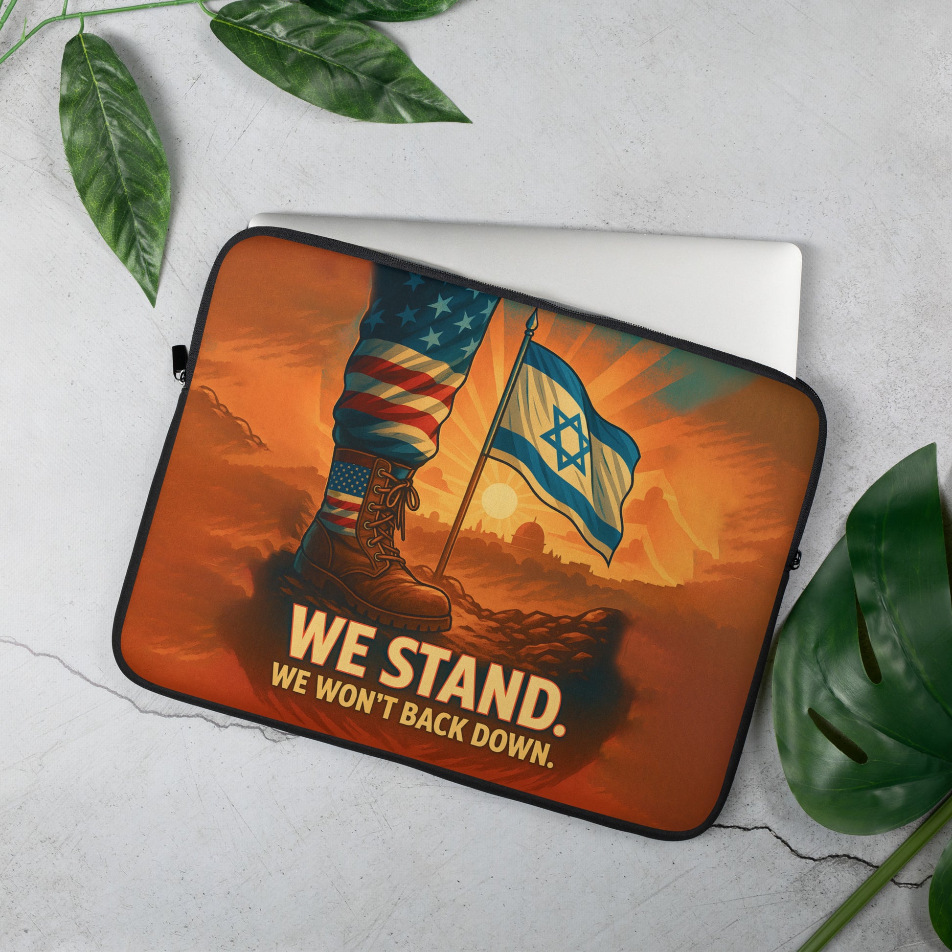 We Stand Laptop Sleeve - American Zionist