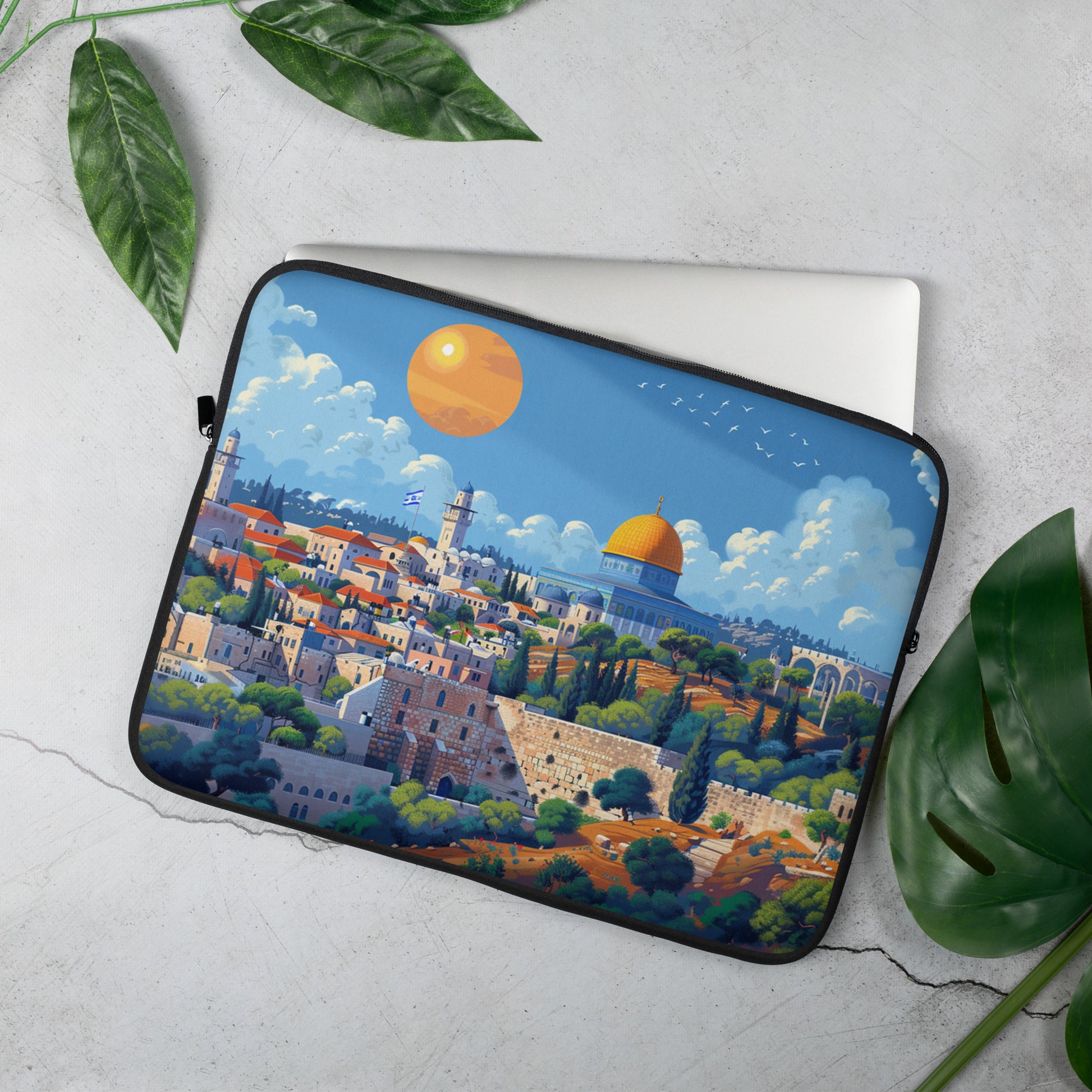 Jerusalem City Skyline Laptop Sleeve - American Zionist