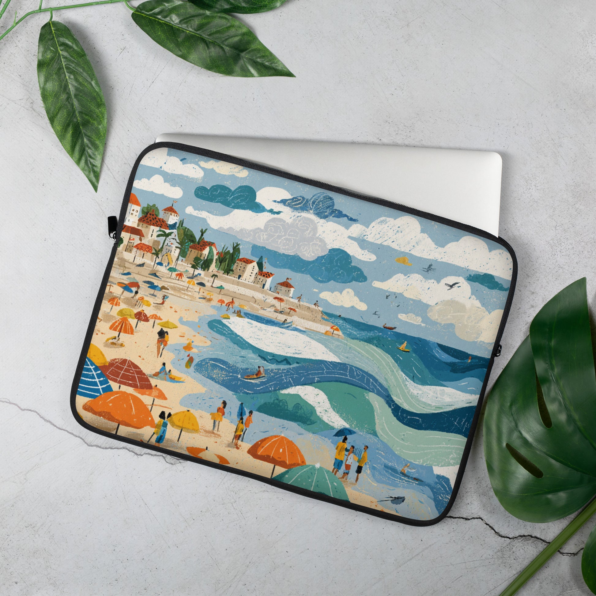Tel Aviv Beach Laptop Sleeve - American Zionist