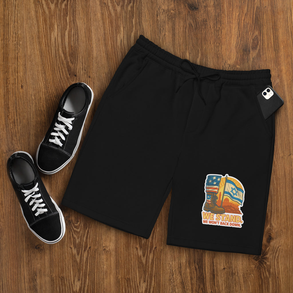 We Stand Men's Fleece Shorts - American Zionist