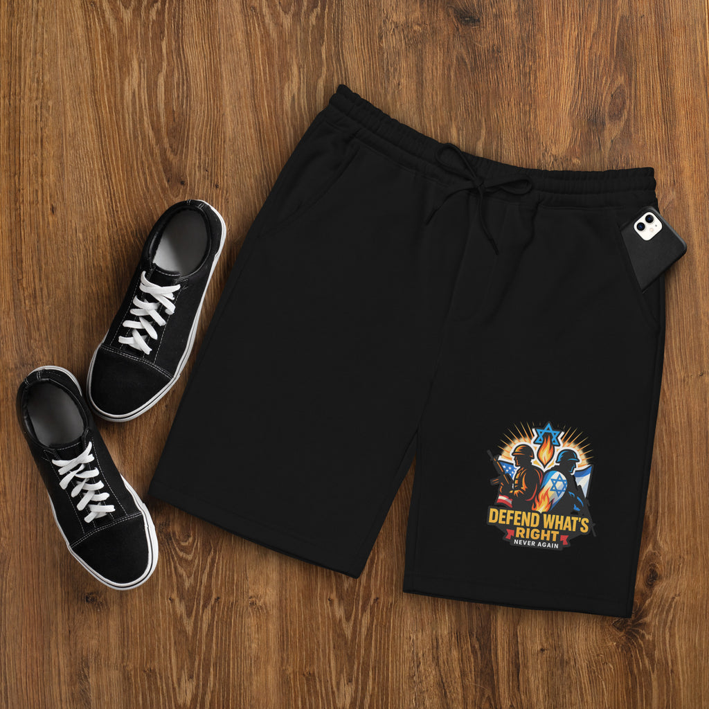 Defend Whats Right Men's Fleece Shorts - American Zionist