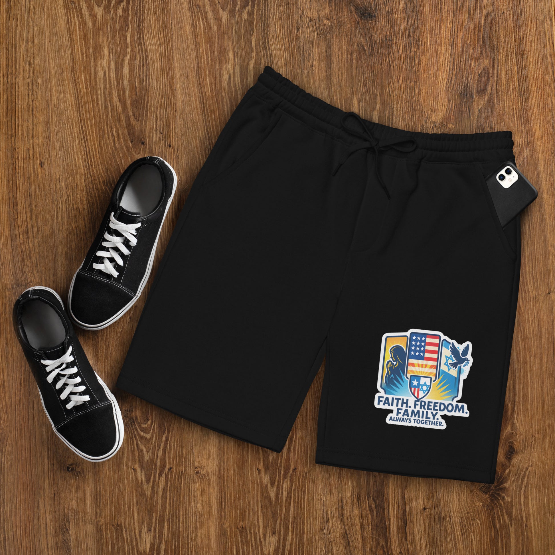 Faith Freedom Family Men's Fleece Shorts - American Zionist