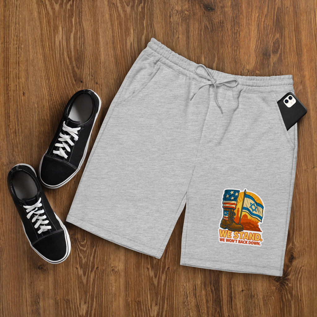 We Stand Men's Fleece Shorts - American Zionist