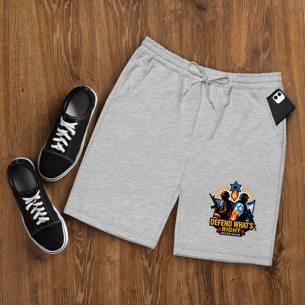 Defend Whats Right Men's Fleece Shorts - American Zionist