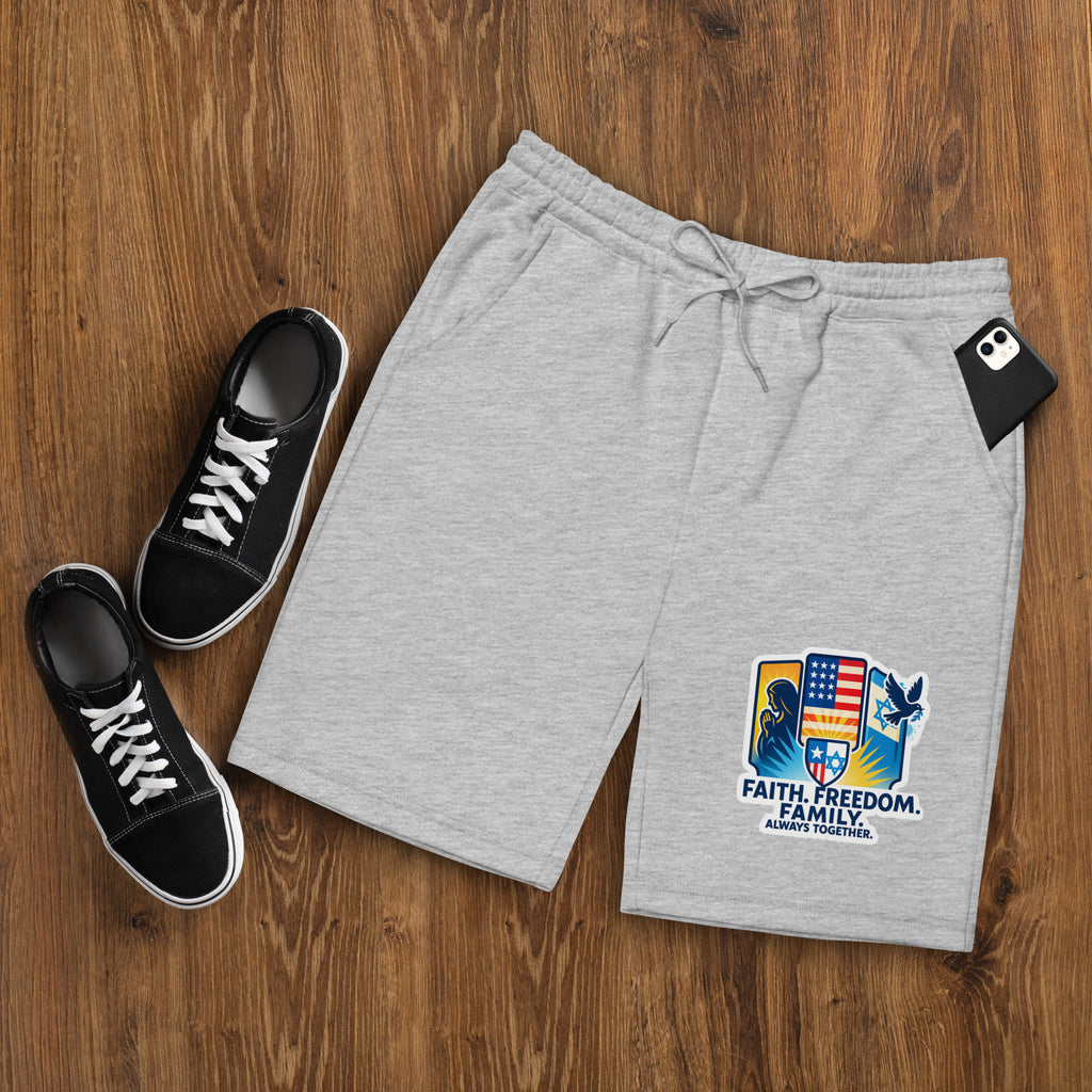 Faith Freedom Family Men's Fleece Shorts - American Zionist