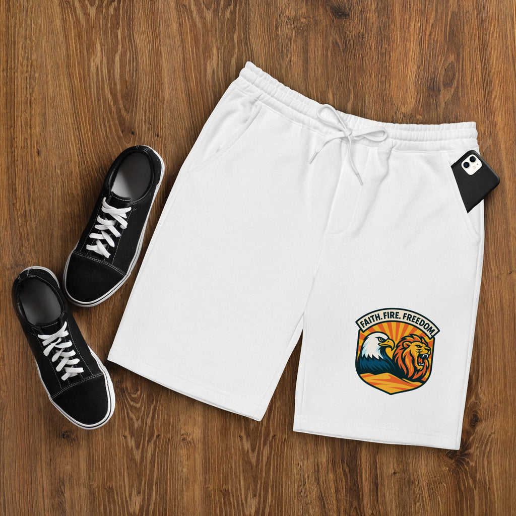 Lions Eagles Rise Men's Fleece Shorts - American Zionist
