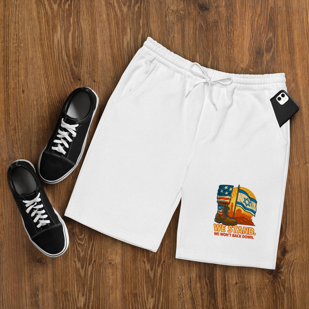 We Stand Men's Fleece Shorts - American Zionist