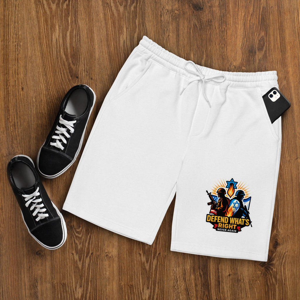 Defend Whats Right Men's Fleece Shorts - American Zionist