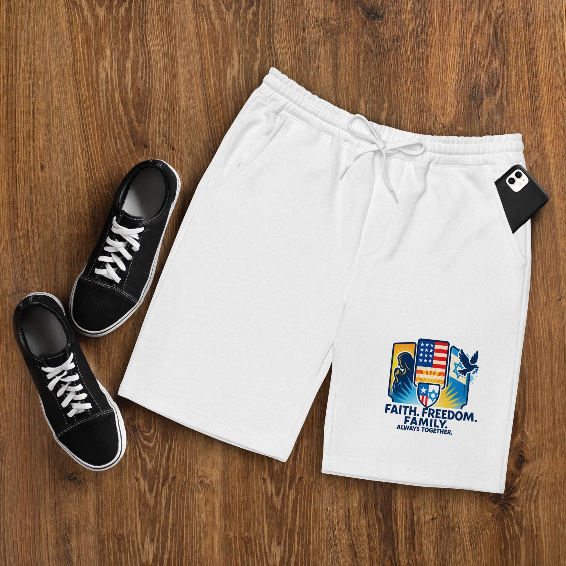 Faith Freedom Family Men's Fleece Shorts - American Zionist
