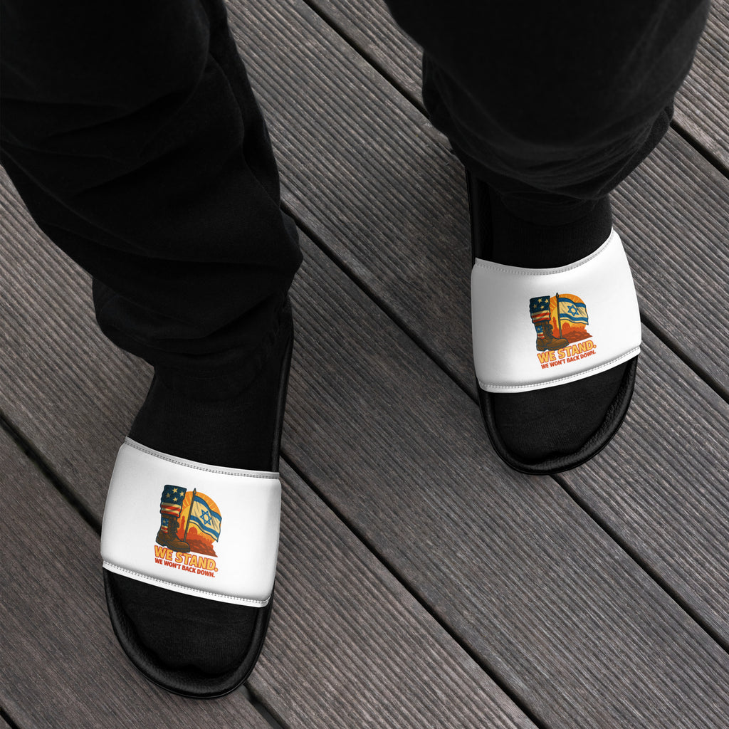 We Stand Men's Slides - American Zionist