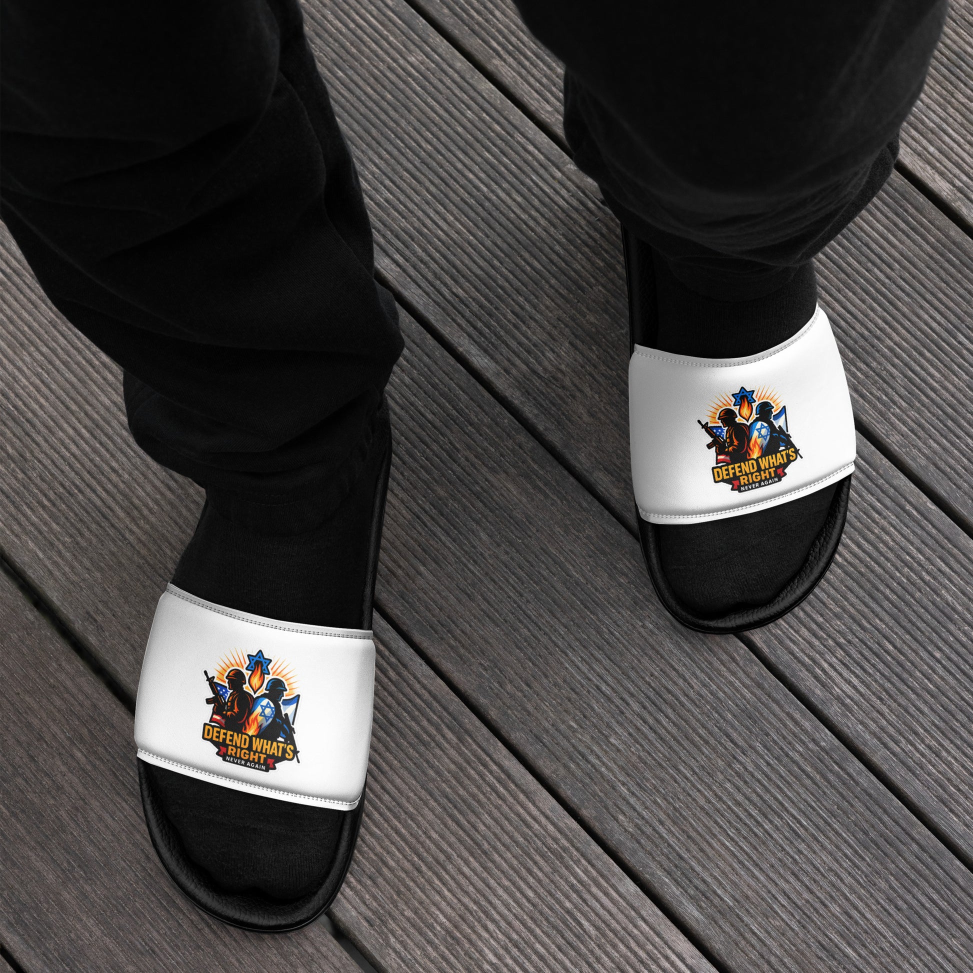 Defend Whats Right Men's Slides - American Zionist