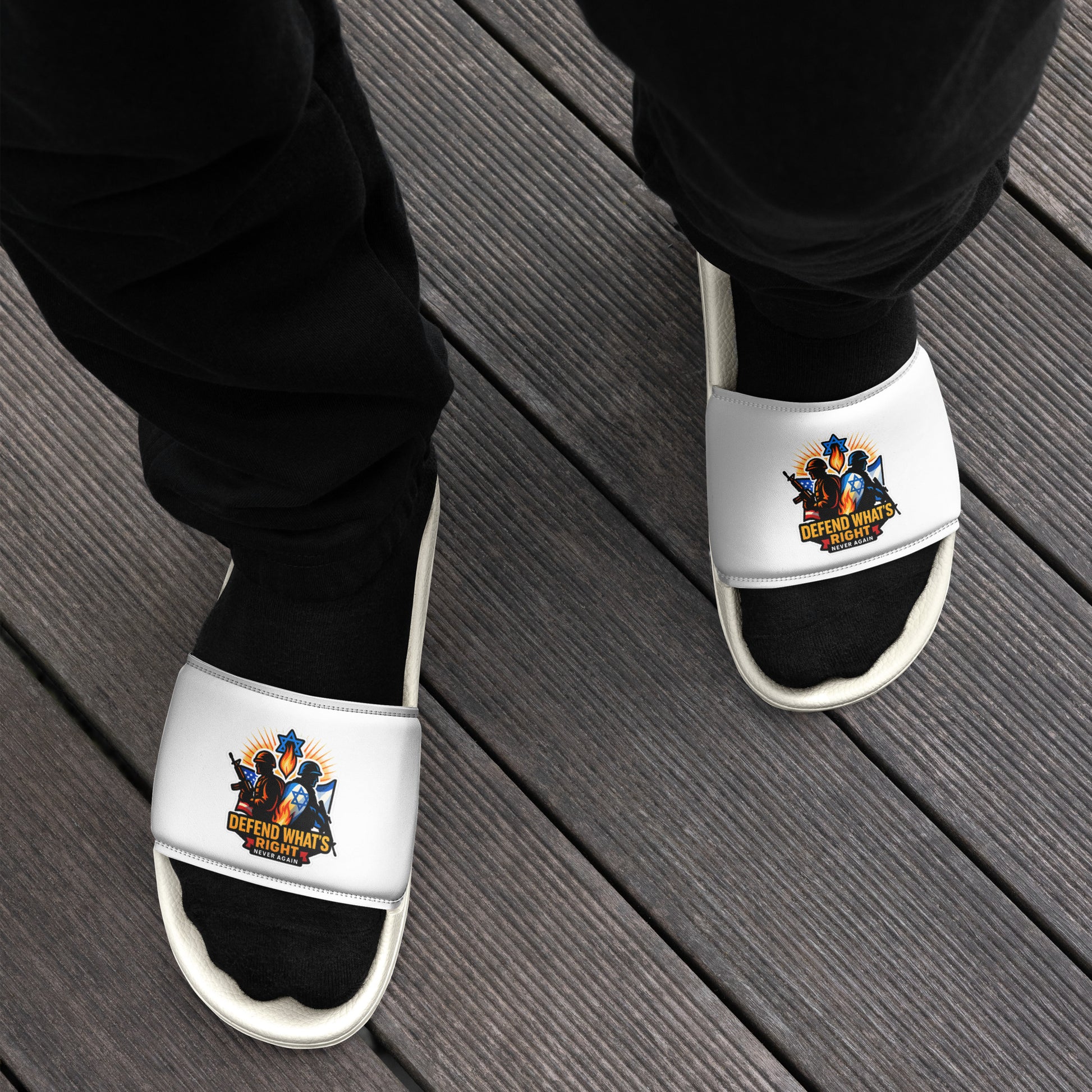 Defend Whats Right Men's Slides - American Zionist