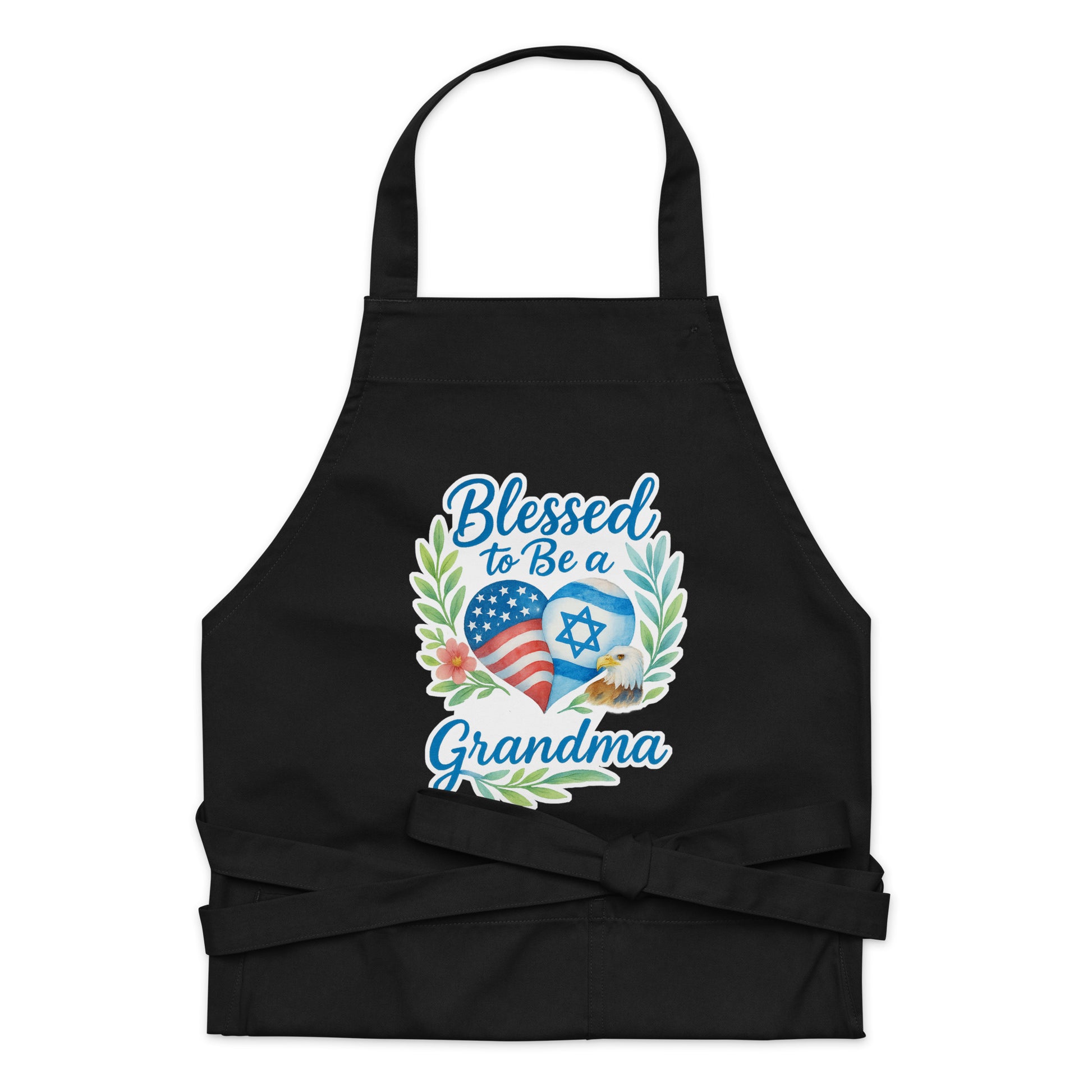 Blessed To Be A Grandma Organic Cotton Apron - American Zionist