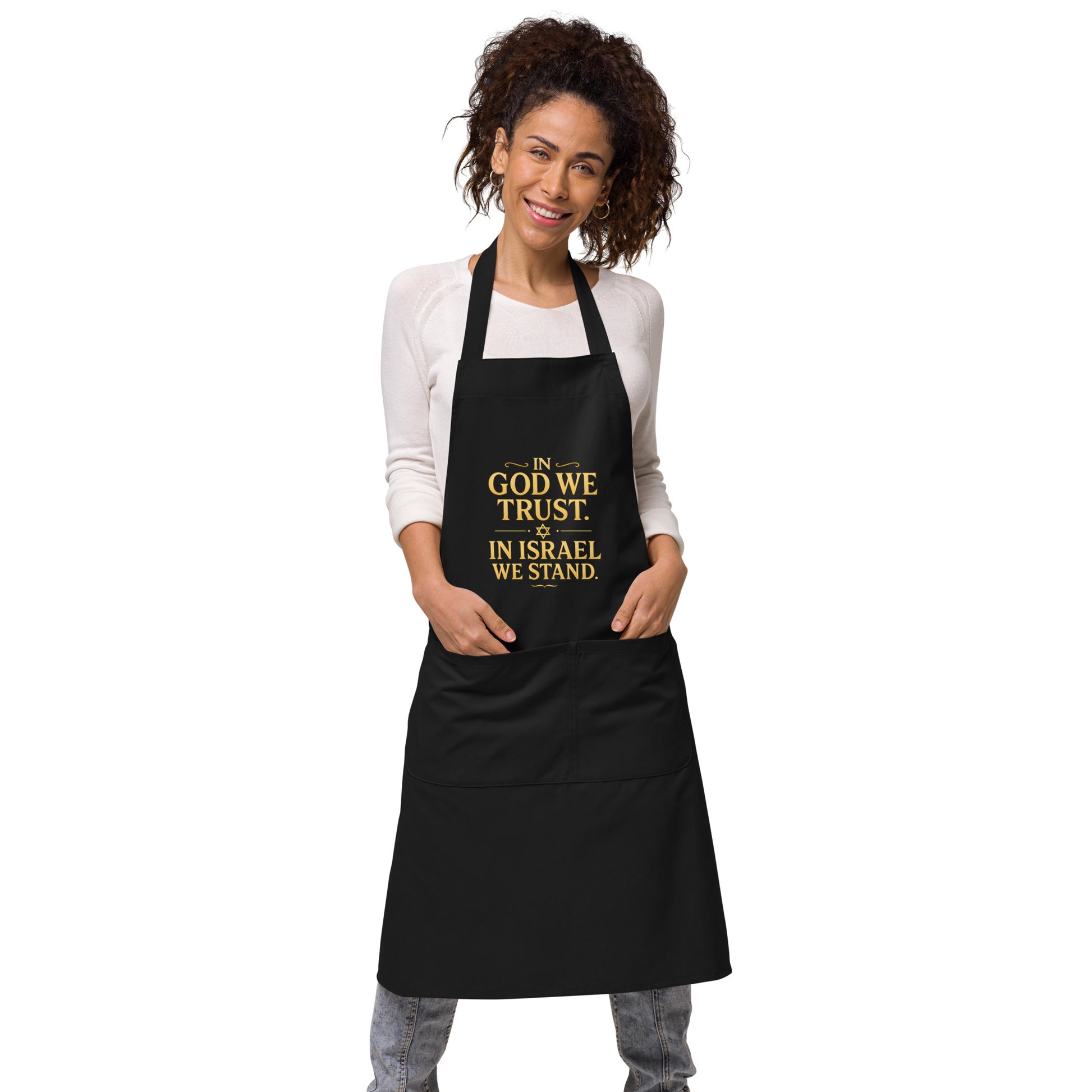 In God with Israel Organic Cotton Apron - American Zionist