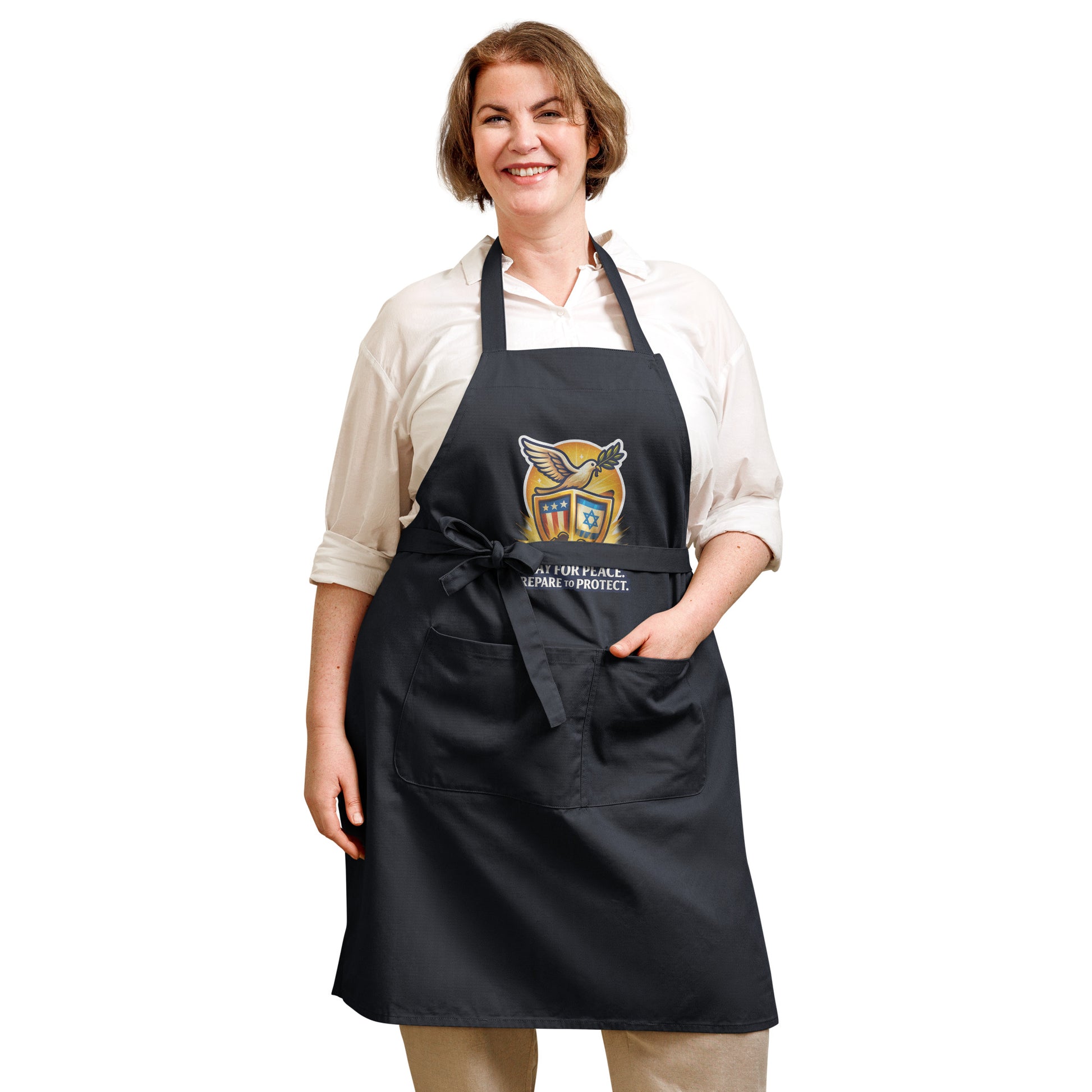 Pray For Peace Organic Cotton Apron - American Zionist