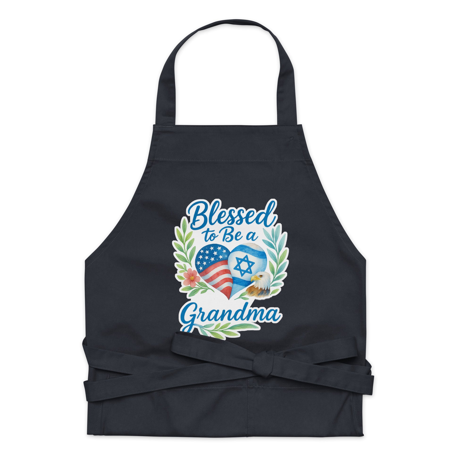 Blessed To Be A Grandma Organic Cotton Apron - American Zionist