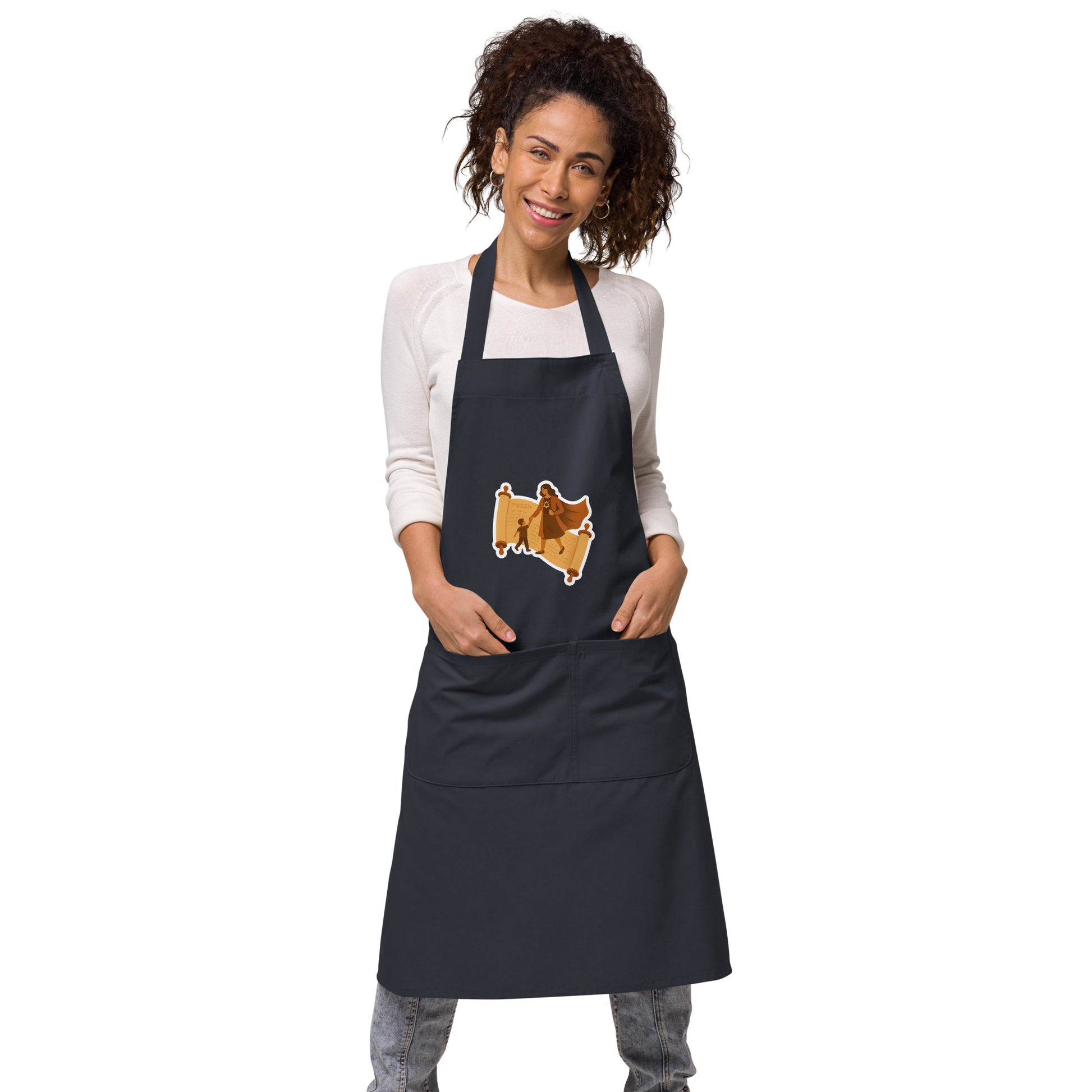 Mom Scroll Organic Cotton Apron - American Zionist