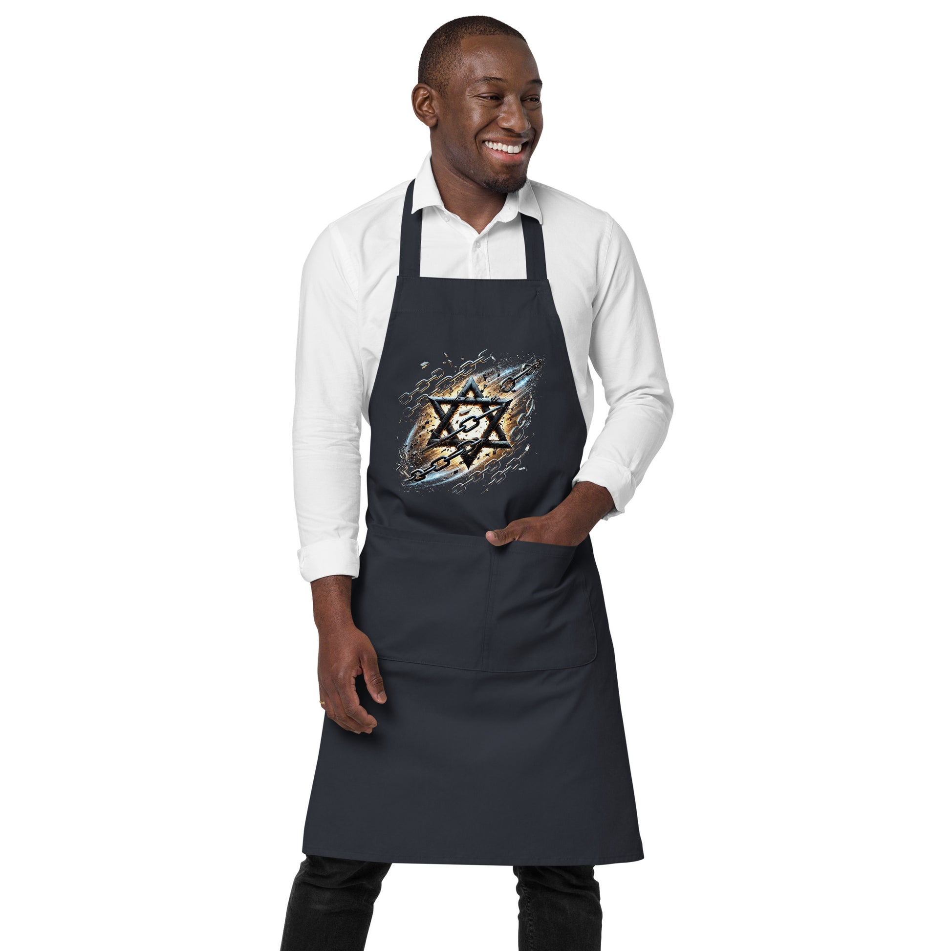 Galaxy Star of David Organic Cotton Apron - American Zionist