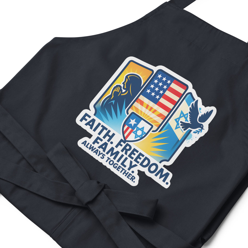 Faith Freedom Family Organic Cotton Apron - American Zionist
